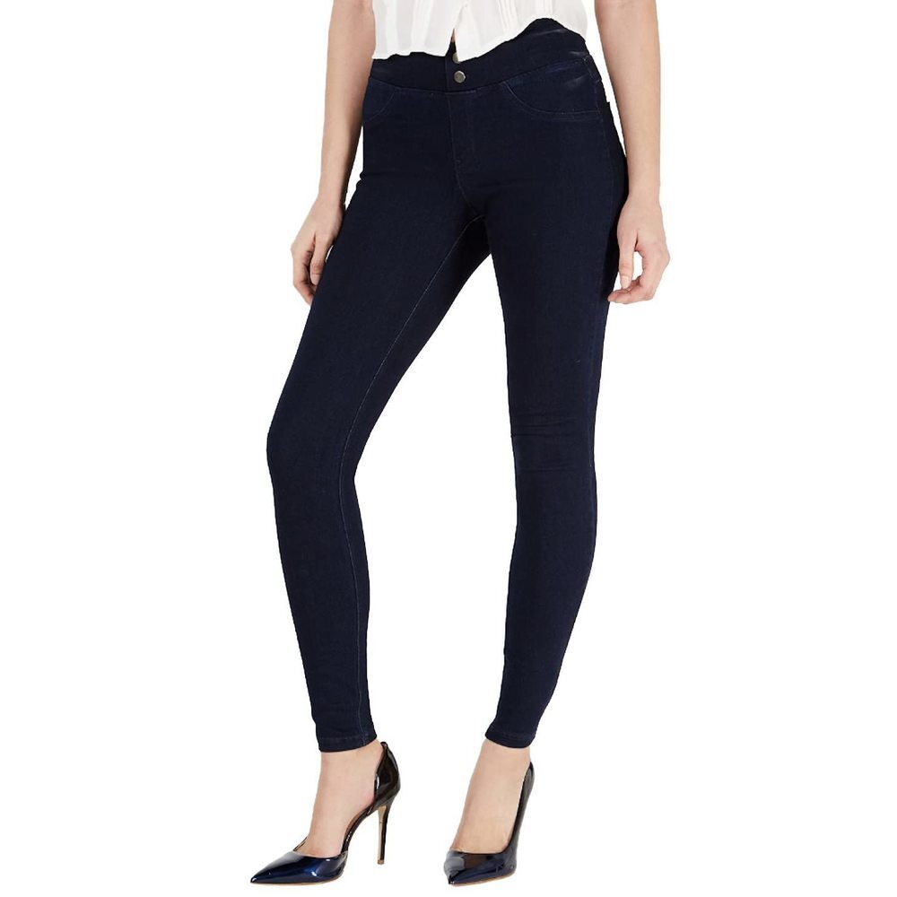 HUE Women's Original Smoothing Denim Leggings Small Dark Rinse Small